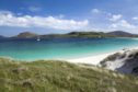 Vatersay : white sandy beach and turquoise sea
