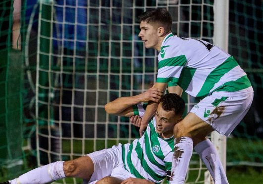 Buckie's Captain Kevin Fraser scores.