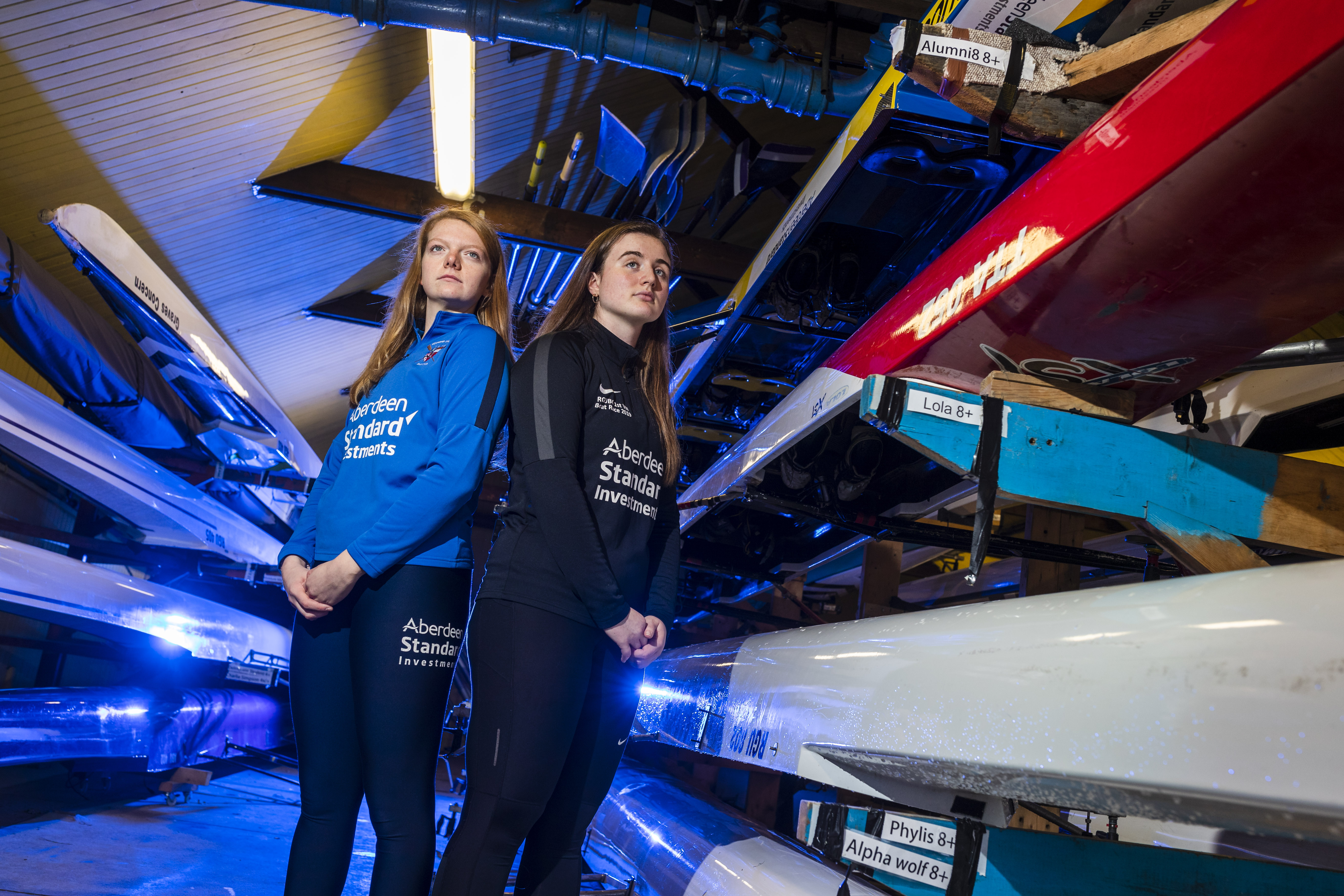 Katie Sugden, left, president of Aberdeen University Boat Club, has accepted the challenge from Lizzie Buchan, president of Robert Gordon University Boat Club.