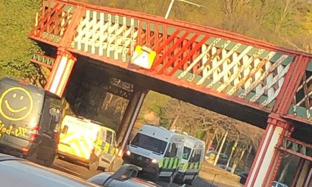 Emergency services at Harbour Place in Burntisland.