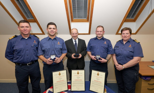 L-R - Matt Mackay, Divisional Commander, Kris Herd, Rick Hemsley, John Murray and Sue Todd, Divisional Commander.