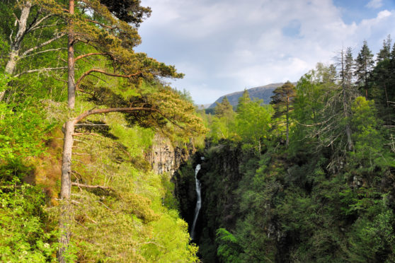 Falls of Measach from viewing platform.