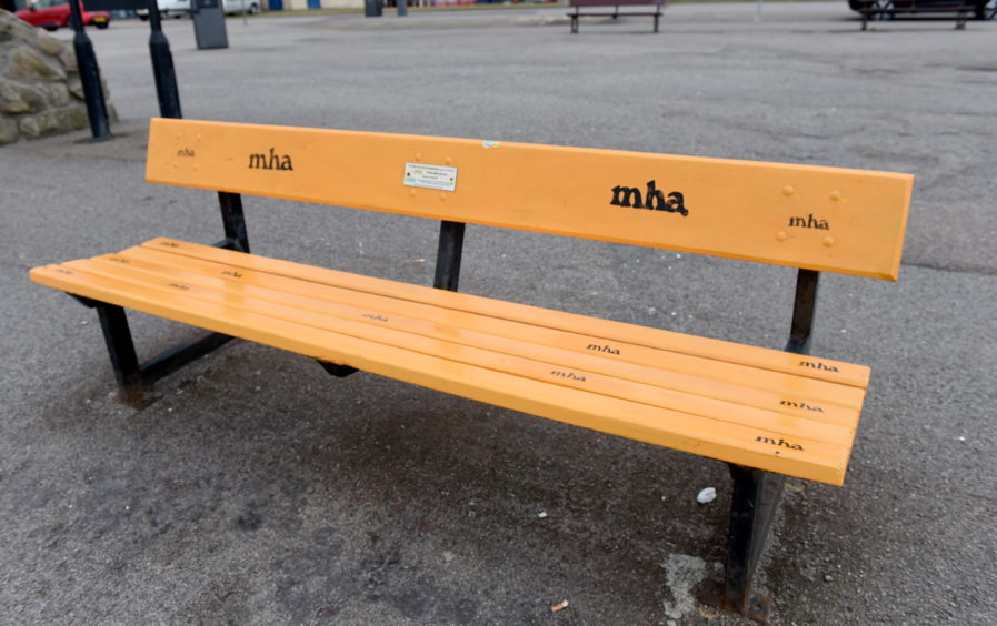 Some of the benches located near Aberdeen Beach.