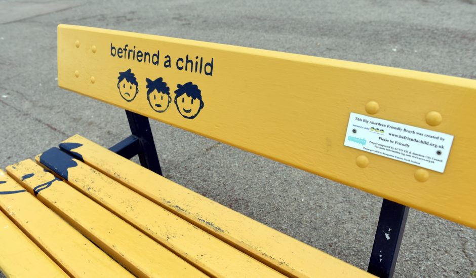 Some of the benches located near Aberdeen Beach.