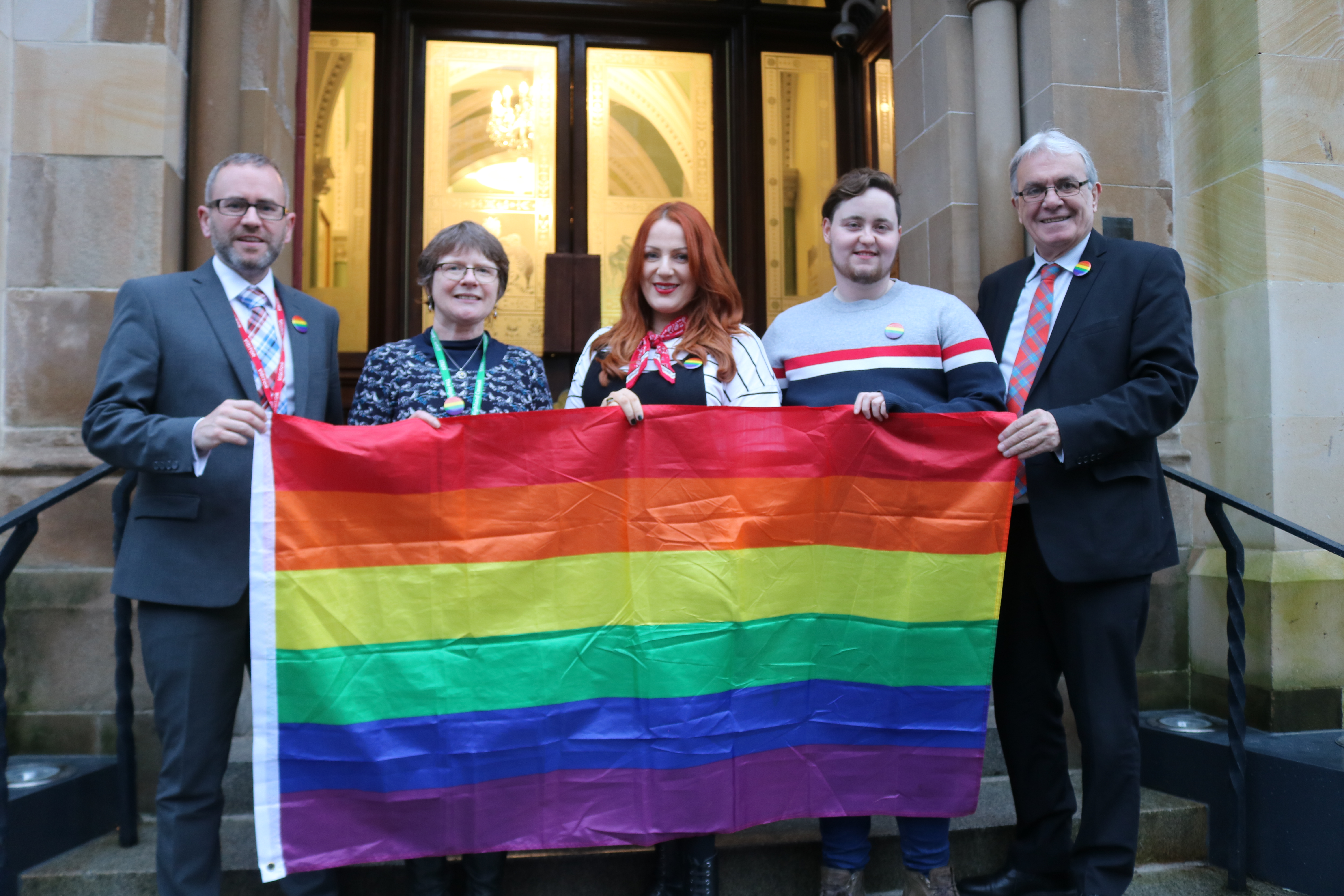 L_R: Graham Laughton, Rosemary Mackinnon, Jessica Taylor, Ciaran Wilsonfrom and Councillor Graham Ross