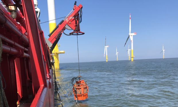Sea Axe successfully completing a job in the Nordegrunde offshore windfarm