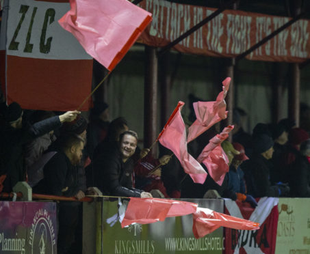 The Brora supporters made themselves seen and heard.