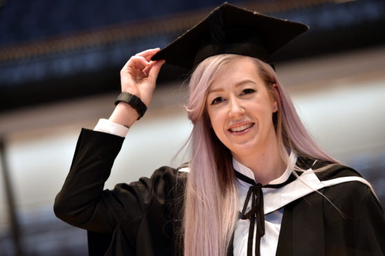 RGU Winter Graduations at Music Hall, Aberdeen
Pictured is Hayley Airey. MSc Applied Psychology Online learning allowed Hayley Airey (Gitsham) from Muir of Ord to graduate with a Masters degree from Robert Gordon University (RGU) and advance her career aspirations toward clinical psychology, all while helping children and young people in her hometown throughout her studies.
Picture by DARRELL BENNS 
Pictured on 11/12/2019   
CR0014966