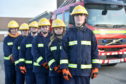 Pictured are from left, Keeva Mutch, 14, Tommy Lee Dimmick, 15, Max Walker, 14, Carly Slessor, 14, Abigail Duncan, 14 and Jack Mair, 14 at Peterhead Fire Station. The Fraser-deen group will be doing their passing out parade at Peterhead Fire Station having completed their skills course as part of the Fraserdeen project which aims to give participants more life skills than being kept in classrooms.
Picture by DARRELL BENNS 
Pictured on 12/12/2019