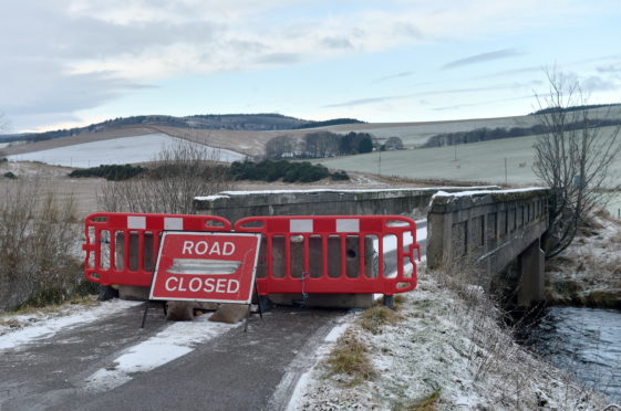 The bridge over the River Don near Milltown of Towie which is currently closed.
Picture by Darrell Benns