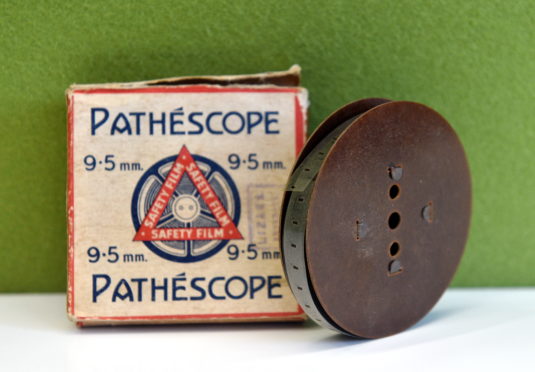 Pictured is Mr Finnie's Pathescope 9mm film. 
Picture by DARRELL BENNS