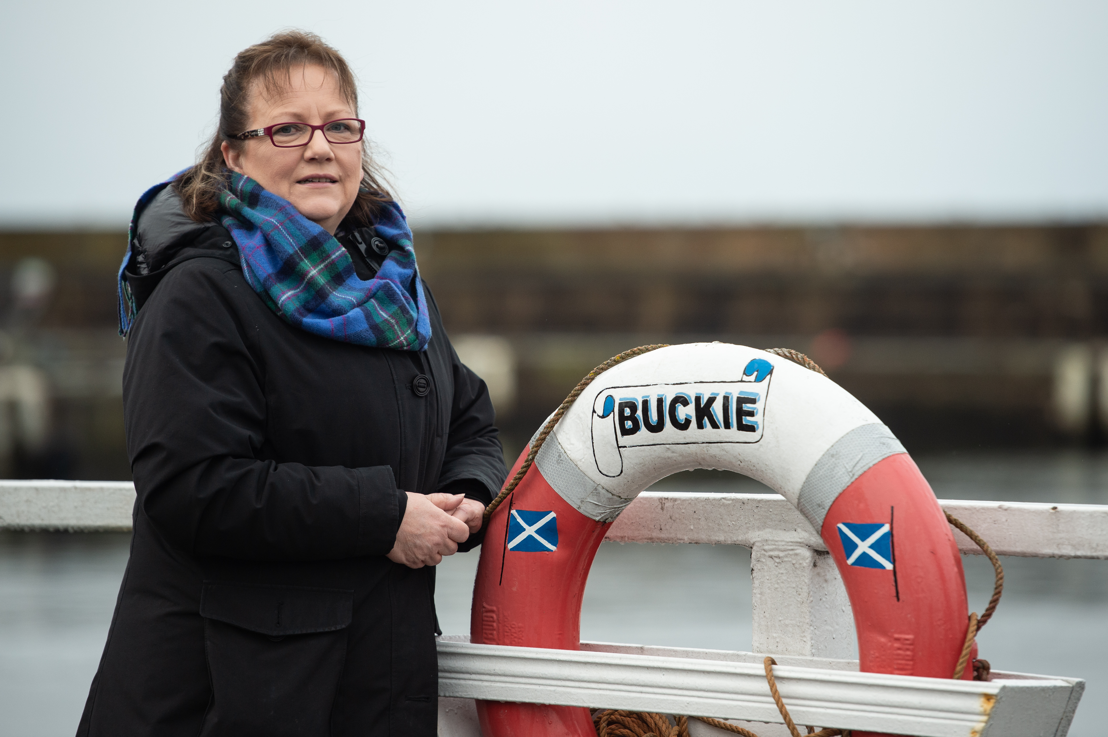 Councillor Sonya Warren at Buckie Harbour.