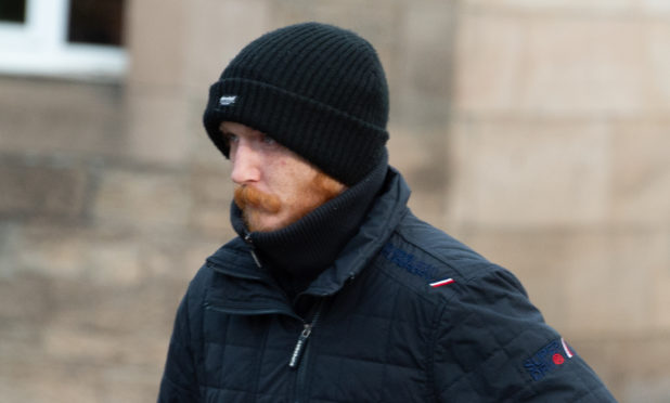 Andrew Donaghie pictured leaving Elgin Sheriff Court.