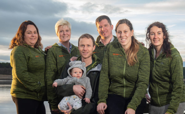 Pictured at the Findhorn Village centre. L-R: Elizabeth Knock, Elspeth Nawrocki, Luke Strachan, Baby Samuel Strachan, Adam Rochester,Emily Balls, Eleanor Foster

Pictures by JASON HEDGES