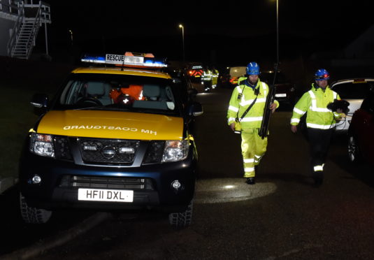 Coastguard teams at the incident