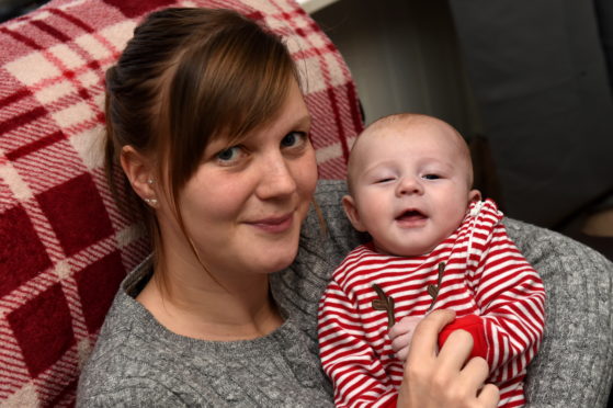 Morven Davidson with 3 month old James.