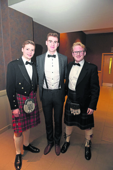 Pictured (l-r) Ruairiedh Cleland, Harry Bowles, James Richardson. Picture by Paul Glendell