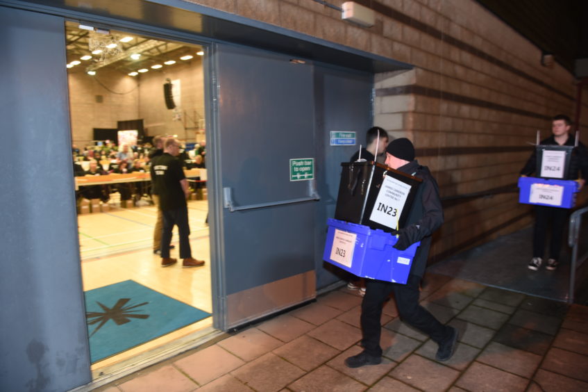 The count at Inverness Sports Centre. Picture by Sandy McCook