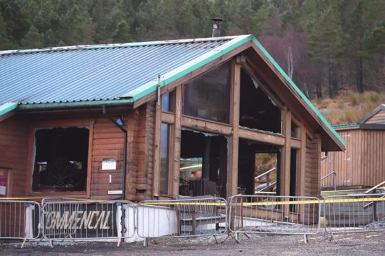 The damaged building after a fire at Glencoe Mountain Resort. Picture by Sandy McCook 25/12/2019