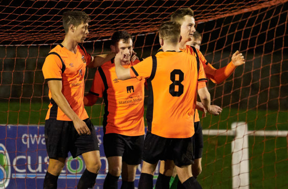 Ali Sutherland celebrates his goal.