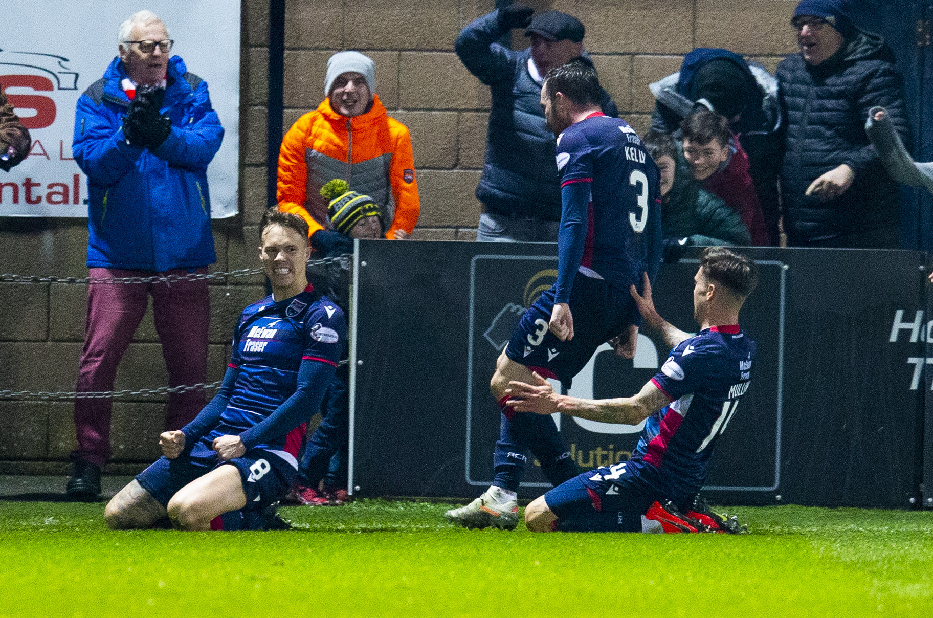 Ross County's Lee Erwin celebrates after scoring to make it 1-0 during the Ladbrokes Premiership match between Ross County and Kilmarnock.