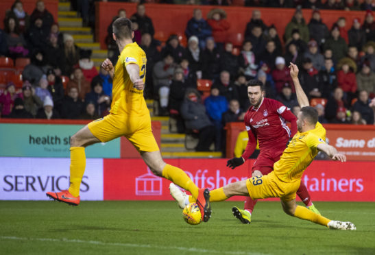 Aberdeen's Connor McLennan makes it 1-0 against Livingston