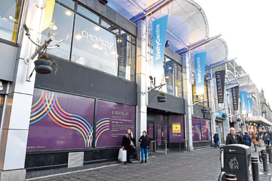 The former Waterstones store on Union Street. Picture by Kenny Elrick