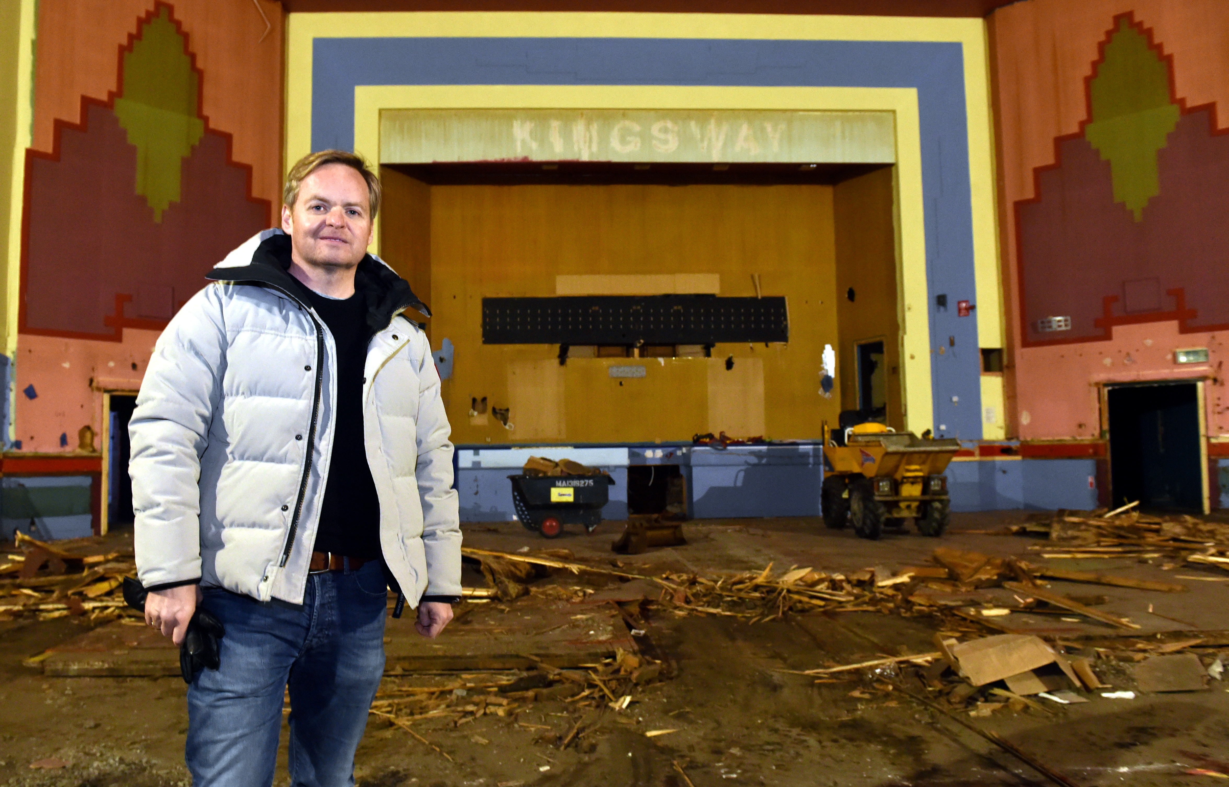 Jon S Baird at the  cinema in Peterhead which is being renovated.
Picture by COLIN RENNIE