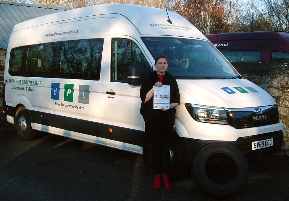 Operations manager Rebecca Ross with the wheelchair-accessible MAN minibus