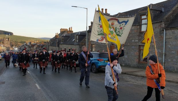 About 200 people joined the procession through Dufftown.