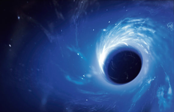 A black hole in the universe.