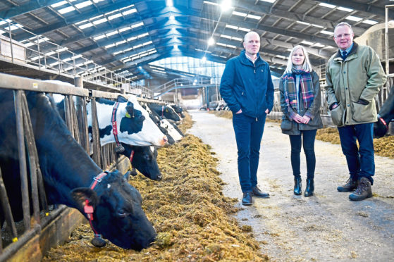 Pictured from left are, Mac Mackie from Mackie's, Louise Mutch the event chairman, and Keith Walker the president of the Royal Northern Agricultural Society.