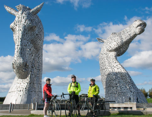 Charlene Macleod, Graeme Finnie and Iona Maclennan navigated the 240-mile journey in three days, taking in sights such as the Kelpies