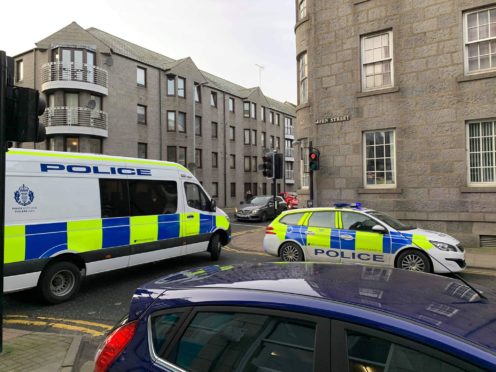 Police at the incident on John Street