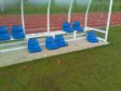The seats were snapped from where they were bolted to the stand