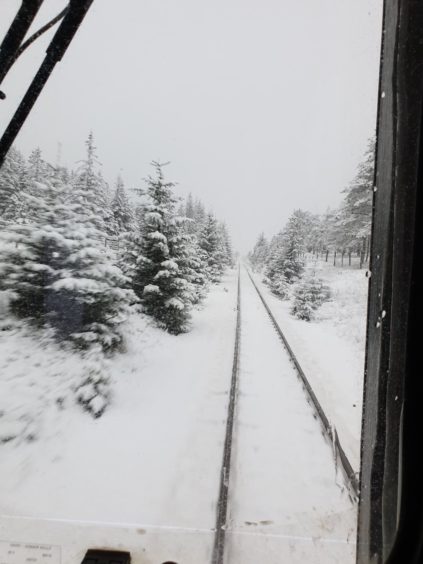 Train conductor, Mitch Hughes, got a front seat of the snow at Tyndrum.