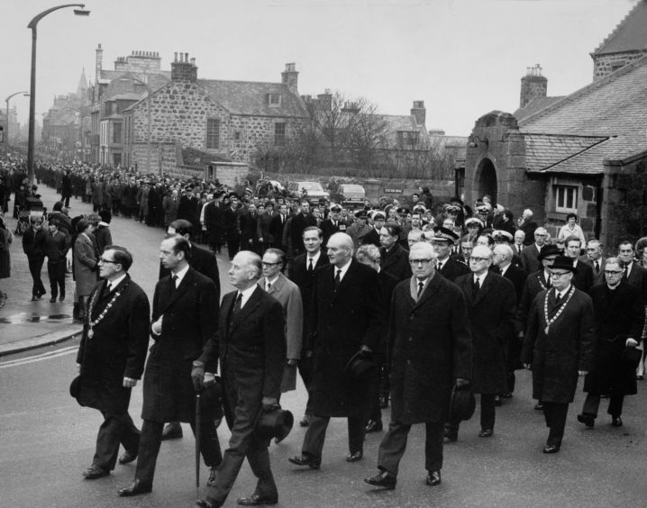 The whole community attended the funeral held for the Fraserburgh lifeboat disaster. 