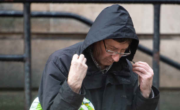 Alastair Gray leaving Elgin Sheriff Court.