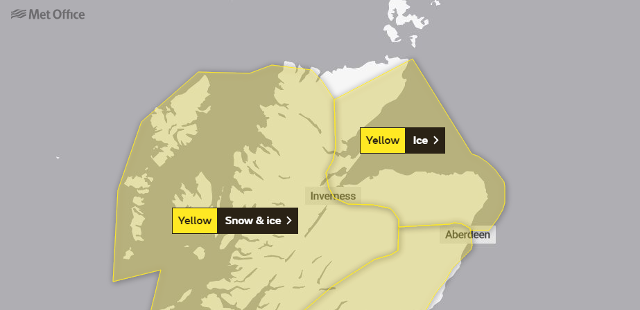 Snow and ice are expected across the north and north-east.