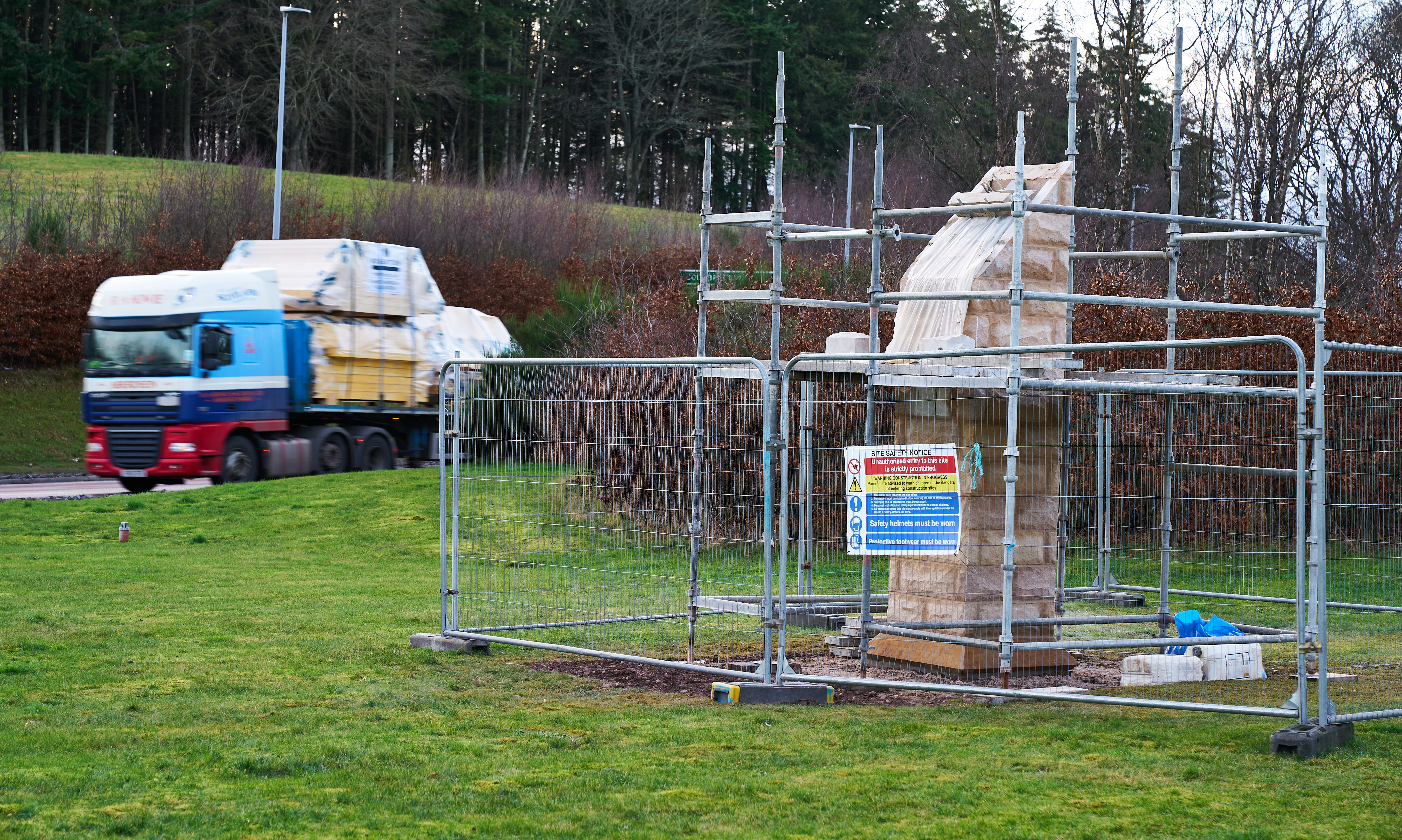The sculpture to honour The Highlanders regiment is currently under construction with it due to be officially unveiled on Friday February 14.