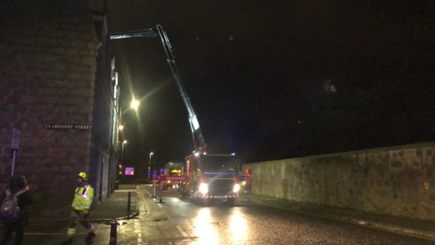 Fire crews on Great Western Road, Aberdeen