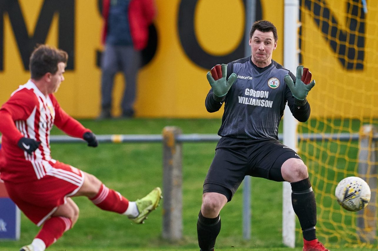 Forres Mechanics goalkeeper Stuart Knight.