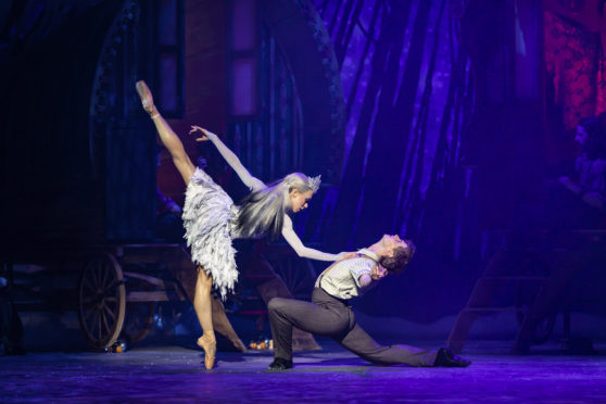 Constance Devernay as The Snow Queen and Andrew Peasgood as Kai in Christopher Hampson's The Snow Queen. 
Picture by Andy Ross