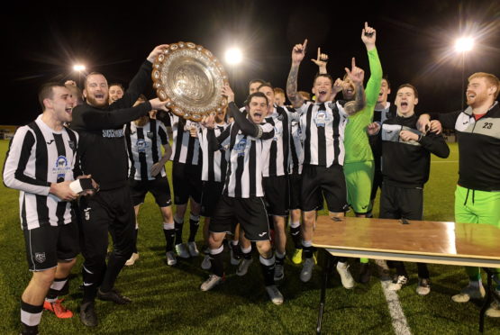 Fraserburgh lift the Aberdeenshire Shield. 
Pictures by Kath Flannery