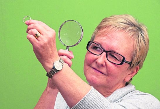 Gwen Forbes from Banff who found a wedding ring inside her Christmas chocolates. Picture by Jason Hedges