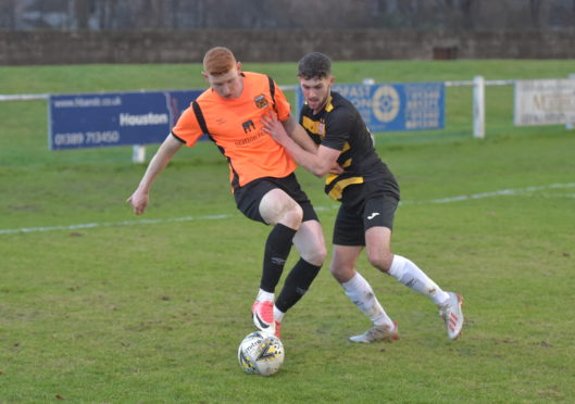 Tom Kelly (right) is on loan at Brora Rangers from Ross County.