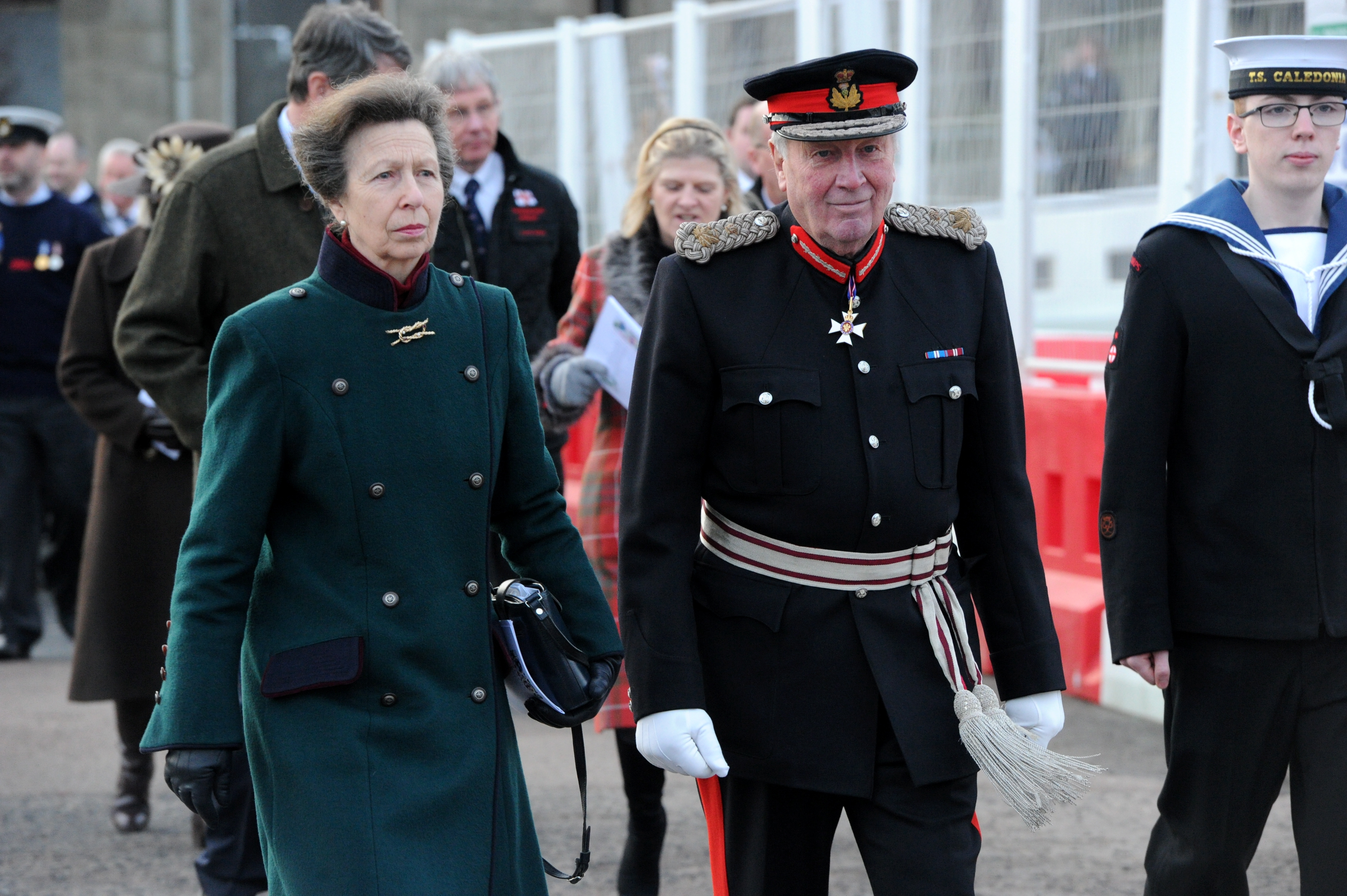 Princess Anne and James Ingleby at the 50th anniversary of Fraserburgh lifeboat disaster