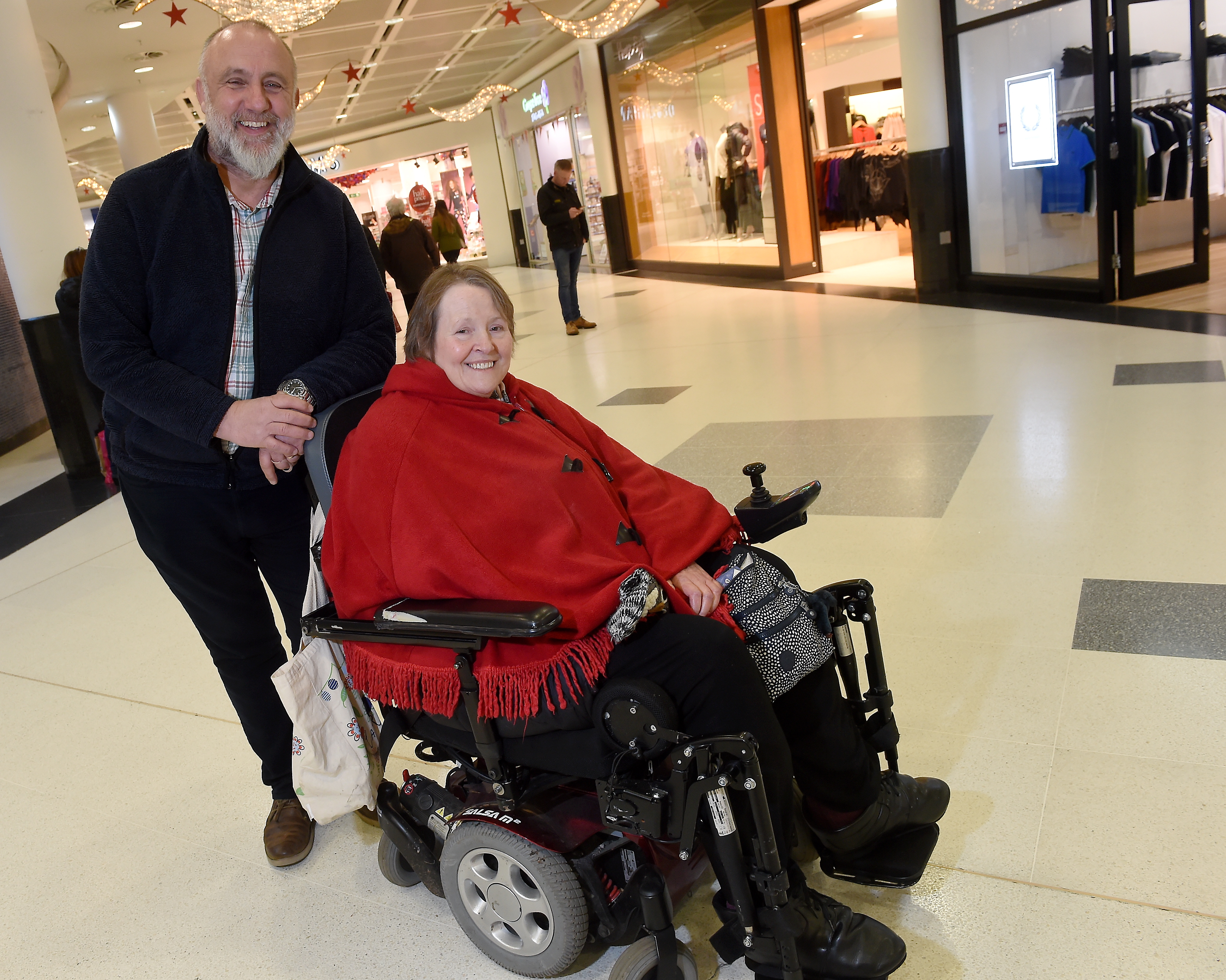 Norman MacLeod, general manager, and Gale Falconer, founder of
Shopmobility Highland photographed in the Eastgate Shopping Centre. Picture by Sandy McCook