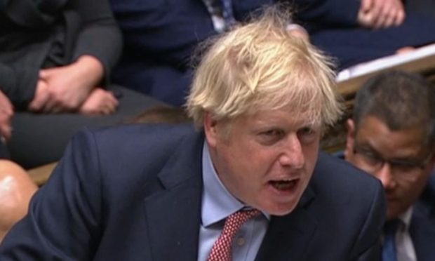 Boris Johnson at PMQs on January 29 2020.