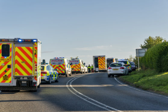 The scene of the incident on the A98 at Cullen.